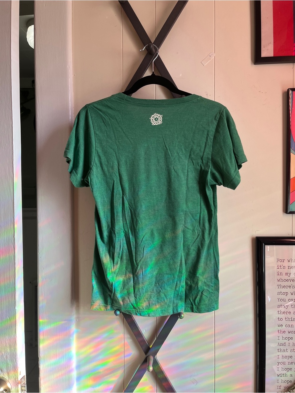 Green Floral Wreath 'Live Happy' Tee - Picture 4 of 4